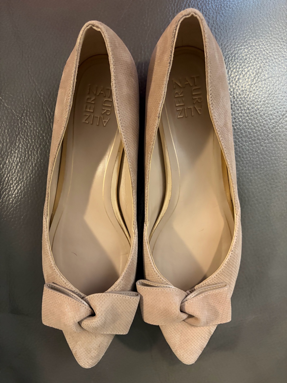 *NWOB* Naturalizer Women's Havana Pointed Toe Bow Flats - Nude Blush